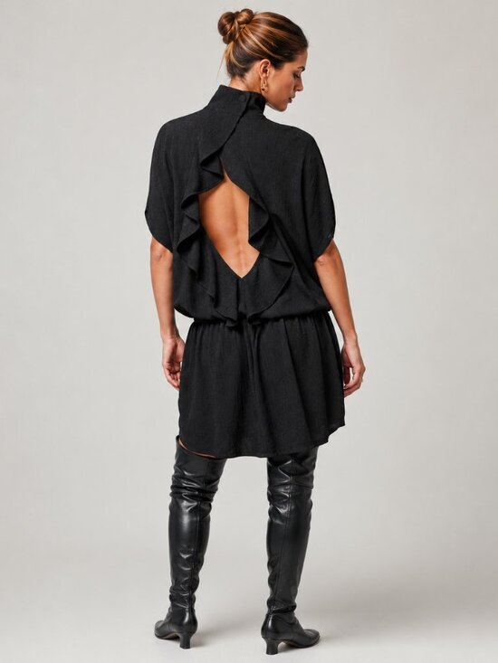 Zara Pants - Zara x Stefano Pilati Black Ruffle Romper Size XS NWT | Women's Designer Romper
